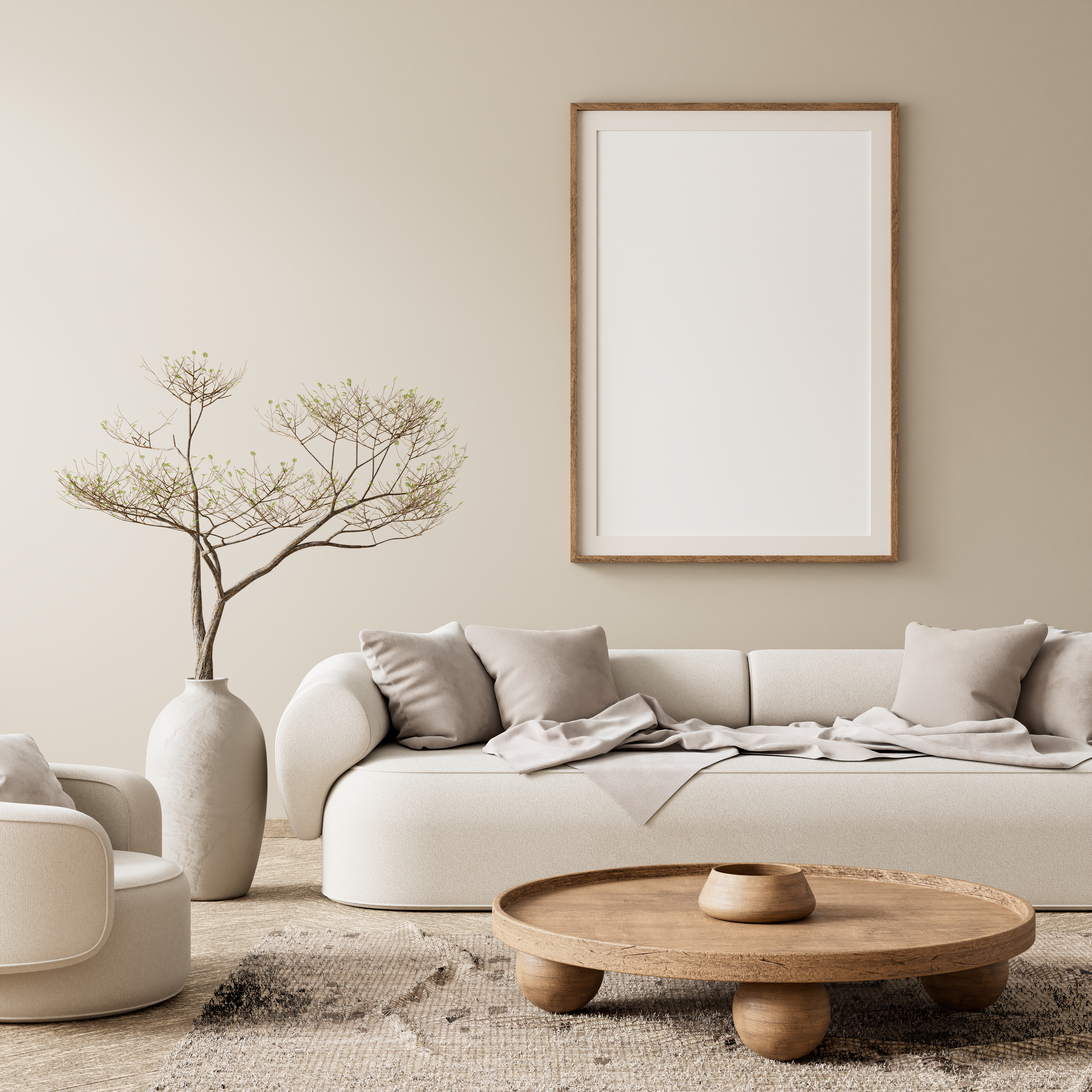 Dekoriertes Wohnzimmer – warme Atmosphäre